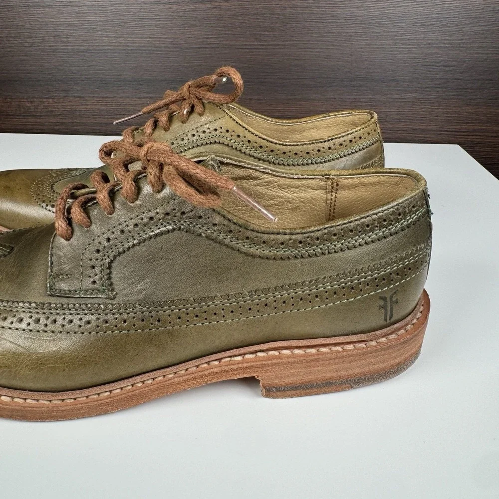 FRYE Wingtip Oxford Dress Shoes James Men's 8 B - Green -  Made in Mexico